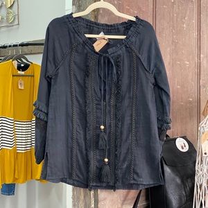 Navy Chloe Oliver boho long sleeve!